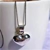 Sterling Silver Puffy Heart Pendant with Silver Chain