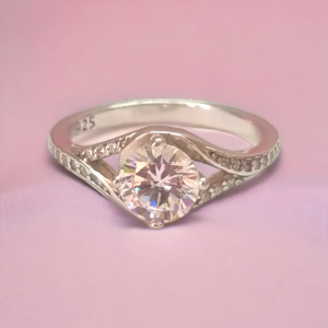 Crystal Cascade Sterling 925 Silver Ring