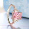 Pink Rectangle Sterling Silver Ring