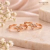 Trisha Crystal Trio Rose Gold Polished 925 Silver Toe Rings